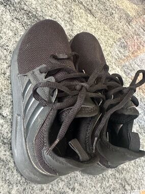 Kids Black Adidas Athletic Sneakers - Lace-Up